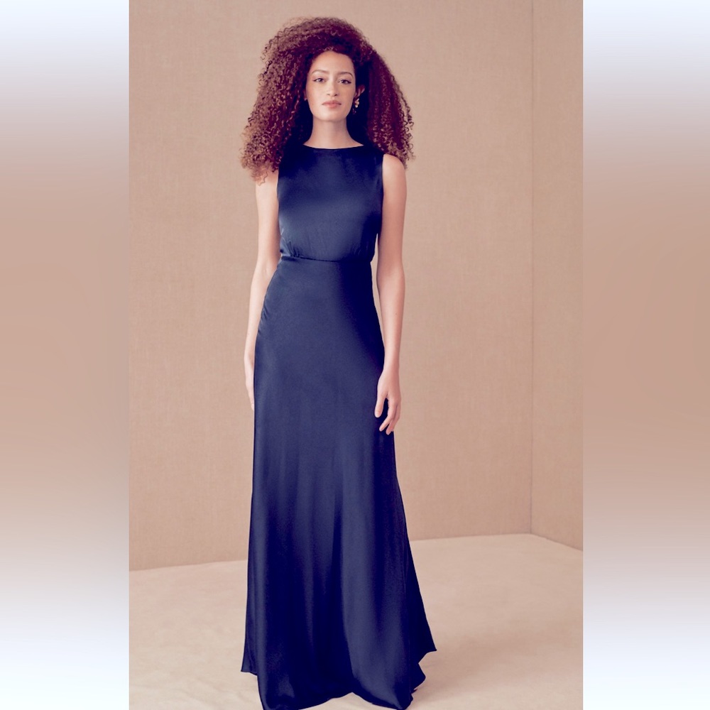 BHLDN Beckett Satin Charmeuse Maxi Dress.